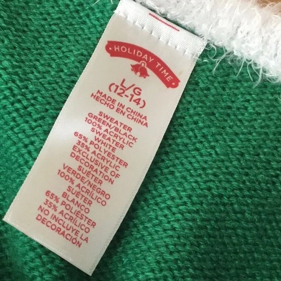 Holiday Time Sort Sleeved Green and White Ugly Christmas Sweater Elf Min… - Picture 6 of 6